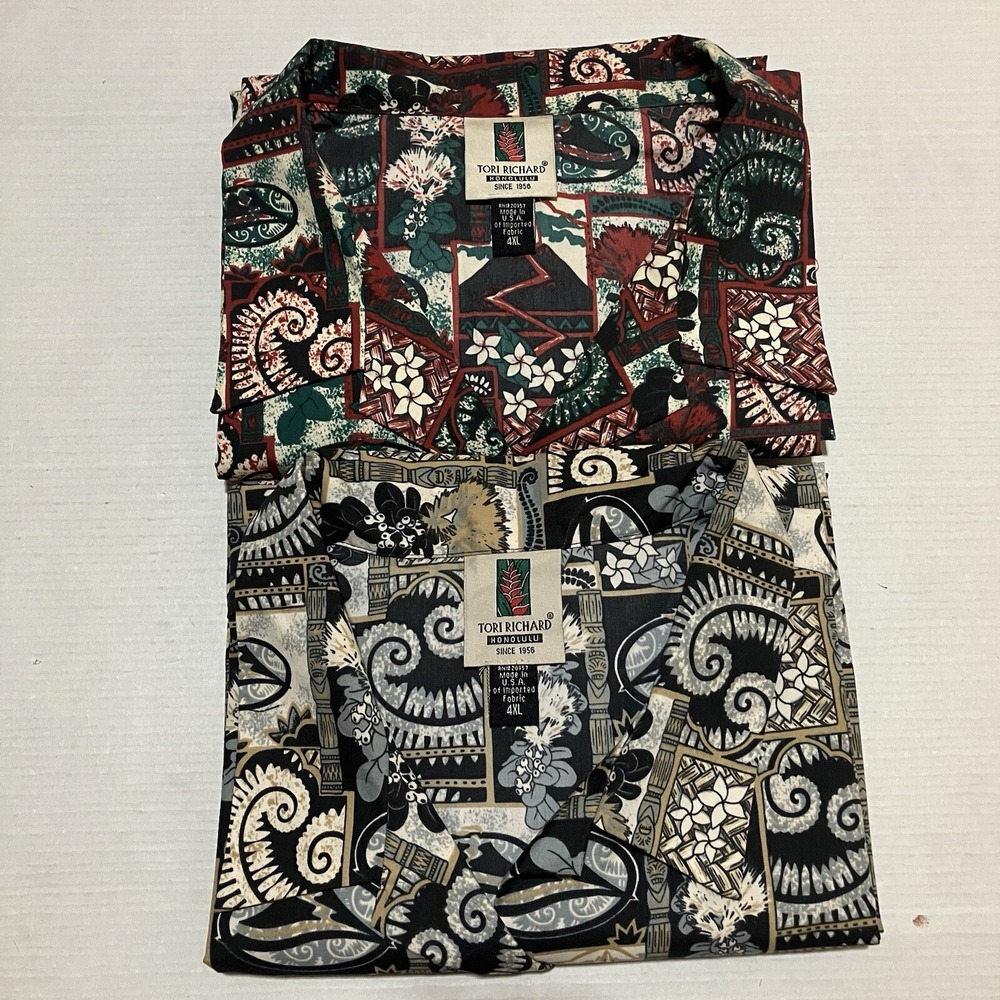 Lot Of 2 Tori Richard Shirt Womens 4XL Floral Hawaiian Tropical‎ Blouse Top